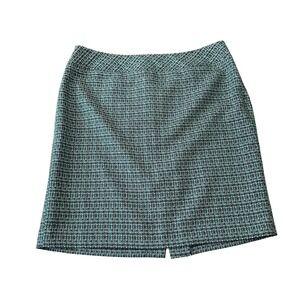 Evan Picone Tweed Skirt Green White Career Office Business Women's Plus‎ Size 16